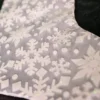 20” White Snowflake Glitter Print on Sheer Organza Stocking