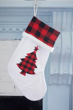 White Stocking with Buffalo Check Tree