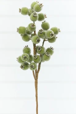 21" Winter Apple Green Beaded Berry Spray