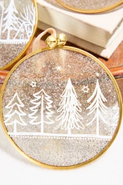 Winter Scene Glass Ornament