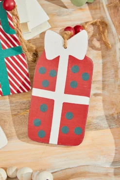 8"-10" Wooden Gift Box Ornament