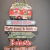 22.4” Wood Holiday Sign w/ Vehicle