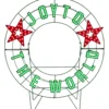 40" Wreath - Joy to the World with Stars with 223 Lights