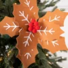 22” x 12" Gingerbread Poinsettia Stem with Red Berries
