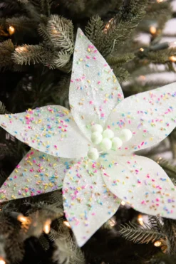 24” x 12" Green Sprinkles Candy Poinsettia Stem