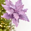 19" x 13.5" Lavender Glitter Poinsettia Stem