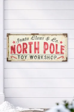 22" x 48" North Pole Metal Framed Wall Decor