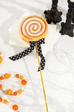 23" x 5" Orange and White Lollipop Spray