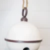 9" x 11.5” Oversized White Jingle Bell with Rope Hanger-Large