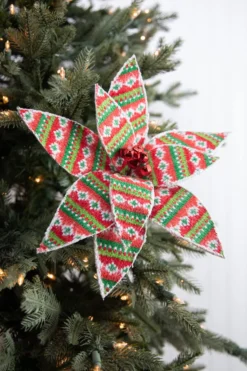 22” x 12" Patterned Poinsettia Stem
