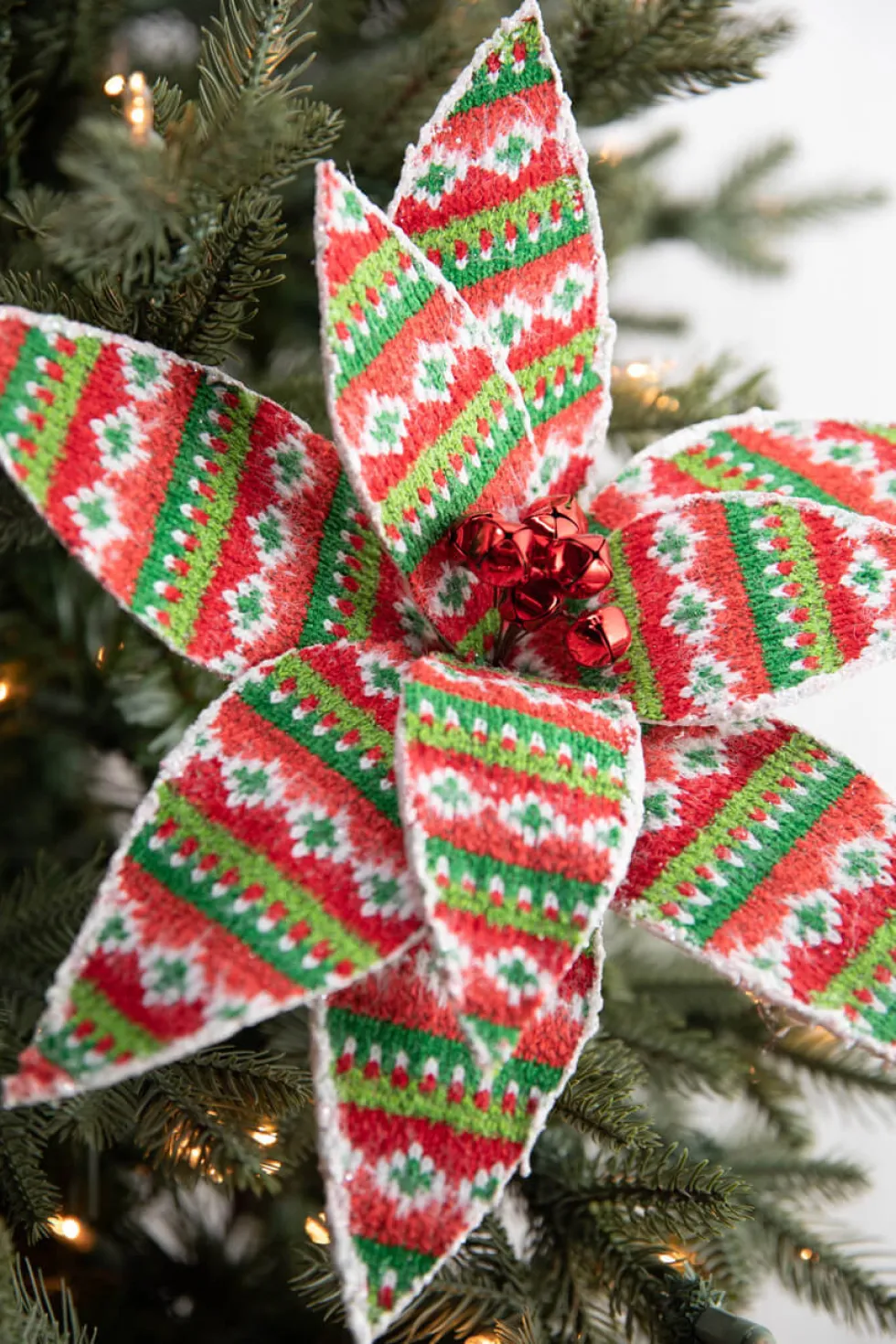 22” x 12" Patterned Poinsettia Stem
