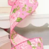 2.5”x10 Pink Spring Floral Ribbon