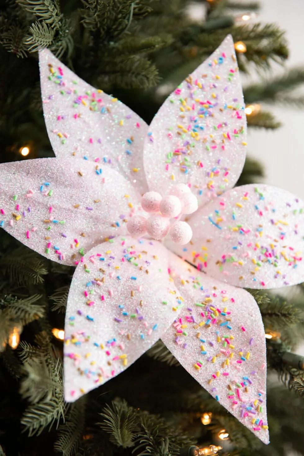 24” x 12" Pink Sprinkles Candy Poinsettia