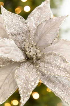20" x 11” Platinum Poinsettia Stem