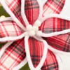 19" x 12.5" Red & White Black Plaid Poinsettia Pick
