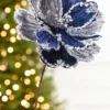 19" x 9" Silver & Dark Blue Magnolia Stem