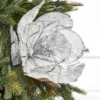 22" x 11" Silver Flower Metallic Stem