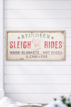 24" x 48" Sleigh Rides Metal Wall Decor