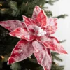 22” x 13" Sugar Poinsettia Spray - Red