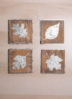 5.5" x 5.5" Tin Galvanized Leaf Wall Decor