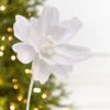 18" x 9.5" White Jewel Magnolia Stem