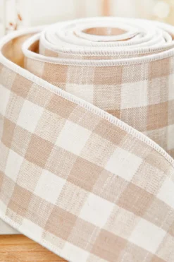 4" x 5 Yard Cotton Checks Tafetta Ribbon