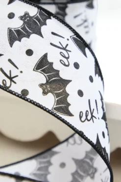 2.5" x 10 Yard EEK! Bats Halloween Ribbon