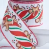 2.5" x 10 Yard Gingerbread Man Wired Ribbon