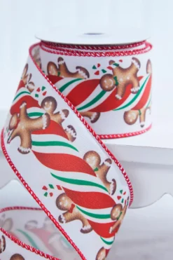2.5" x 10 Yard Gingerbread Man Wired Ribbon