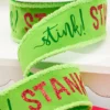 2.5" x 10 Yard Green Stink! Stank! Stunk! Velvet Storyville Ribbon