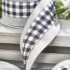 4” x 10 Yard Metallic Check Solid Edge Wired Ribbon