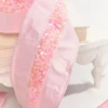 4" x 5 Yard Pink Embellished Center Ribbon