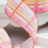 2.5" x 10 Yard Pink/Orange Plaid Ribbon