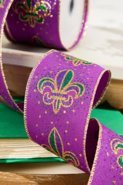 2.5" x 10 Yard Purple Mardi Gras Ribbon