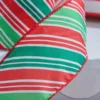 2.5" x 10 Yard Red/Green Diagonal Stripe Wired Ribbon