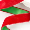 1.5" x 10 Yard Red & Green Velvet with Satin Backing Ribbon