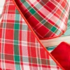 4" x 10 Yard Red/Green/White Holiday Plaid Dupioni Ribbon