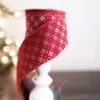 2.5” x 10 Yard Red Patterned Holiday Ribbon