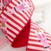 4" x 5 Yard Red & White Stripe with Embroidered Nutcracker Ribbon