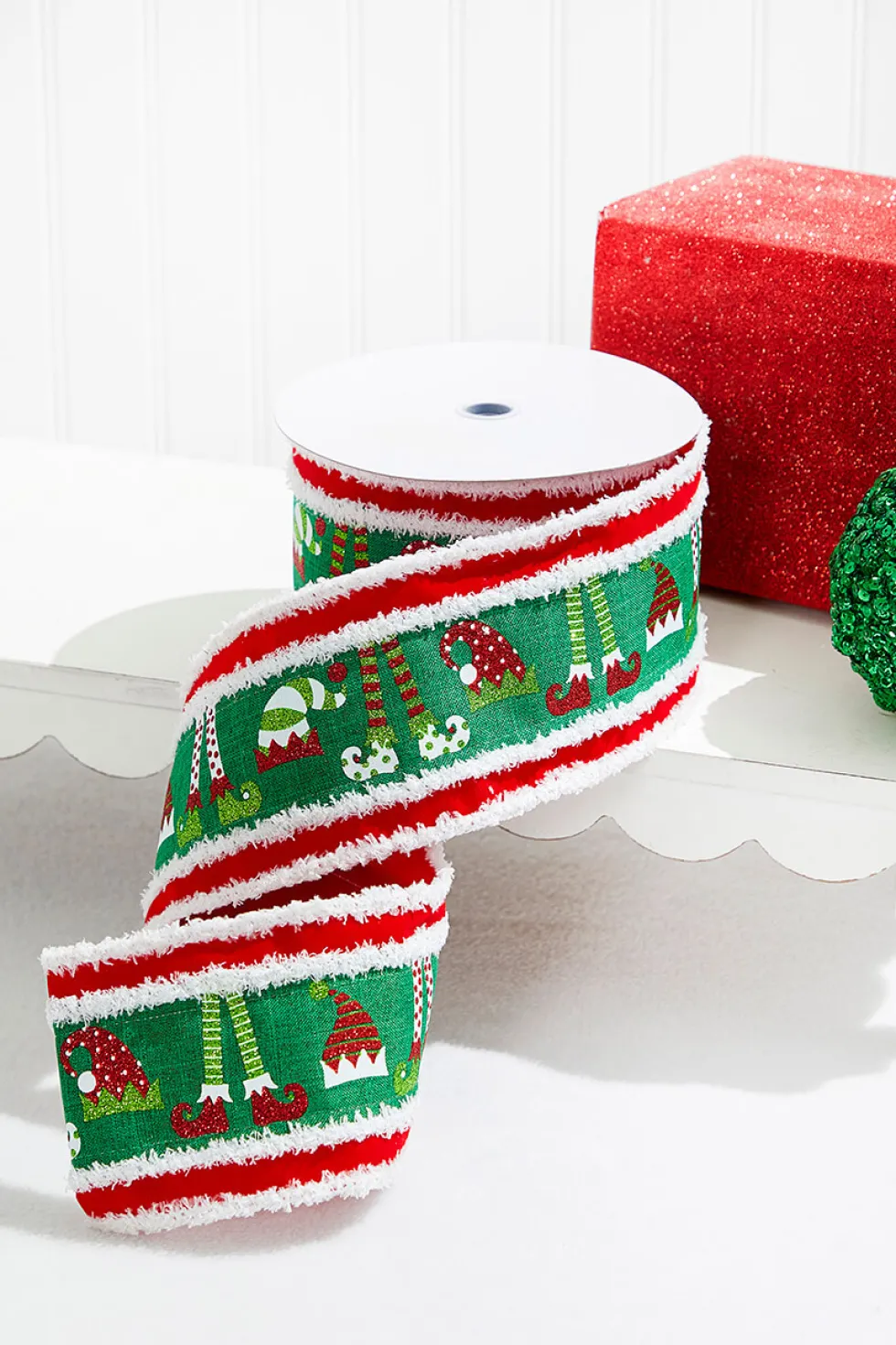 4" x 10 Yards Elf Hats/Legs Ribbon