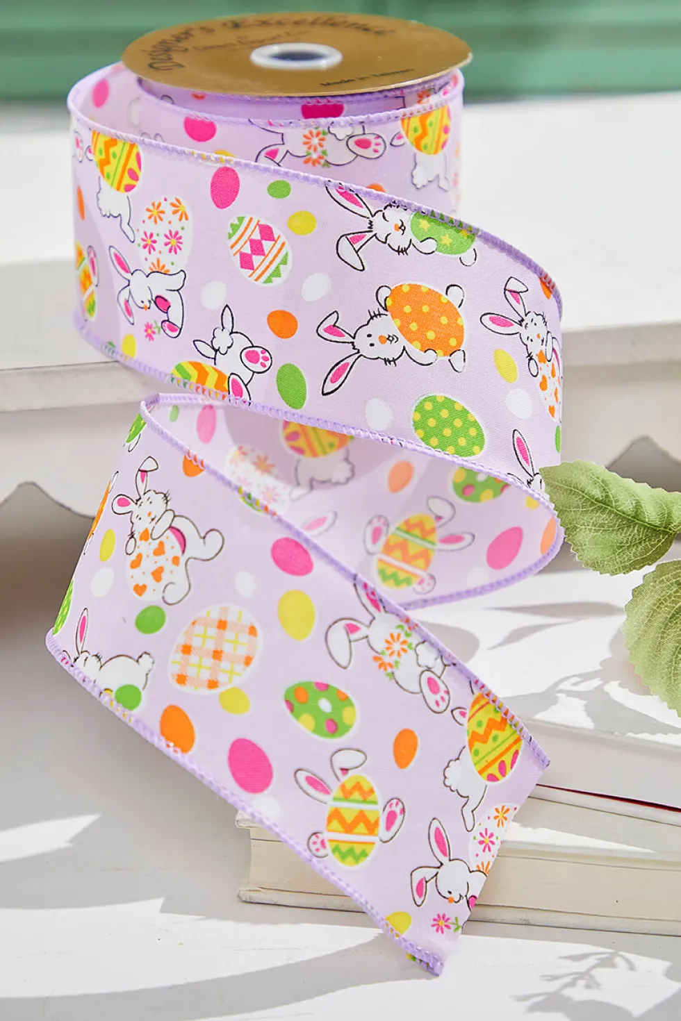2.5" x 10 Yards Purple Bunny Eggs Ribbon