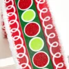 2.5" x 10 Yard Stripe Glitter Circle Drift Ribbon — Red/Green