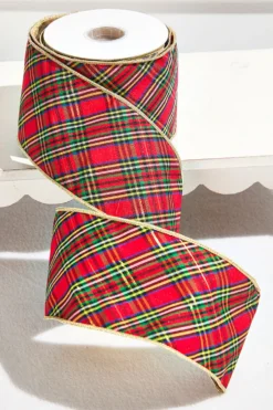 4" x 10 Yard Traditional Holiday Plaid Ribbon