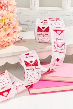 2.5" x 10 Yard Valentine Letters Ribbon