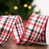 2.5" x 10 Yard White/Red/Black Plaid